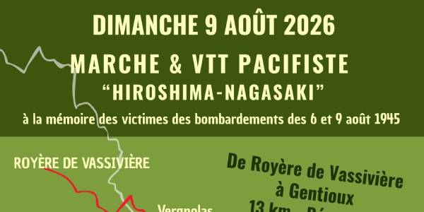 Marche pacifiste le 9 août 2026